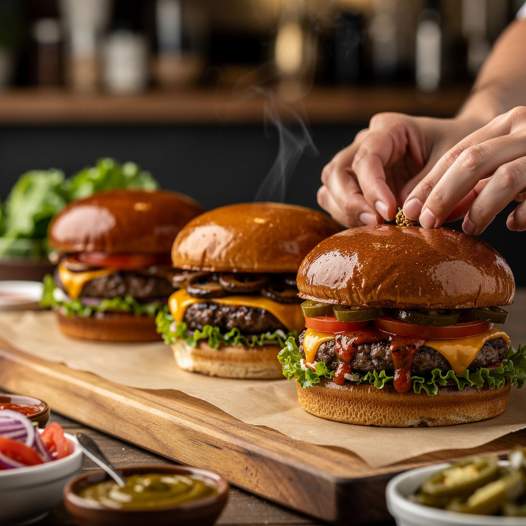 Kemo fresh burger selection in Alexandria - quality ingredients and appetizing presentation