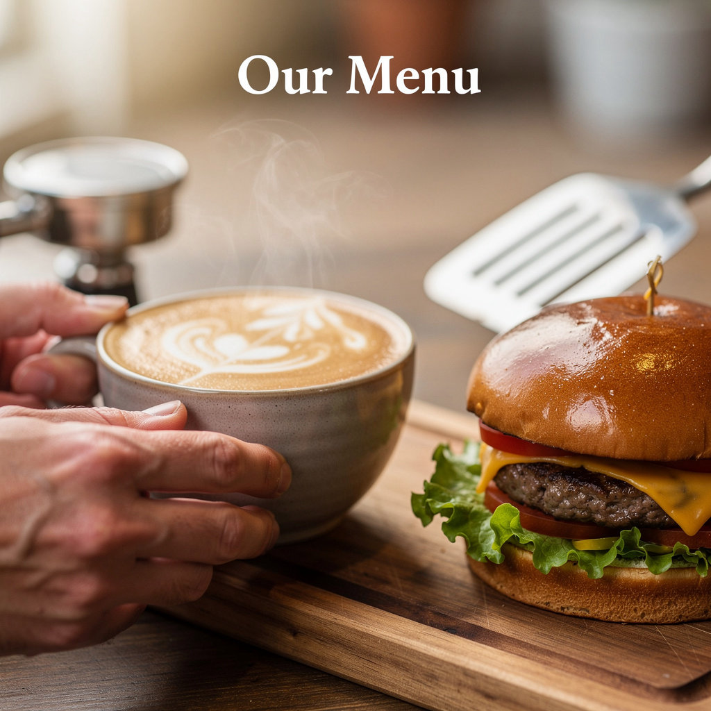 Kemo signature menu items - fresh burgers and quality coffee in Alexandria
